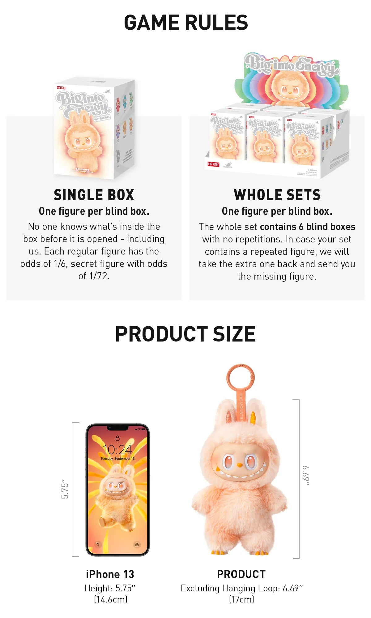 Labubu Big into energy 【LOVE】 Pop Mart Labubu The Monsters Big into Energy Series Love