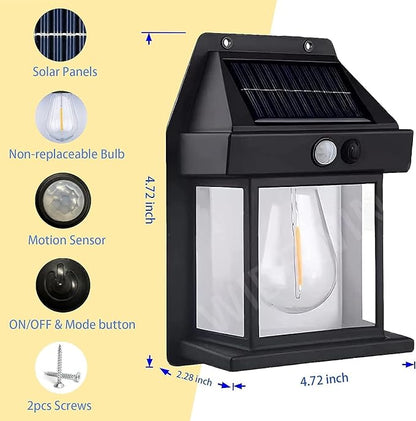 Solar Motion Sensor LED Lamp Warm White Light