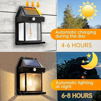 Solar Motion Sensor LED Lamp Warm White Light